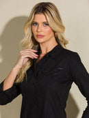 Chemise Feminino Sarja Manga Longa