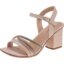 Sandália Salto Médio com Strass