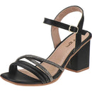 Sandália Salto Médio com Strass