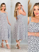 Vestido Mídi Romântico Estampado Floral